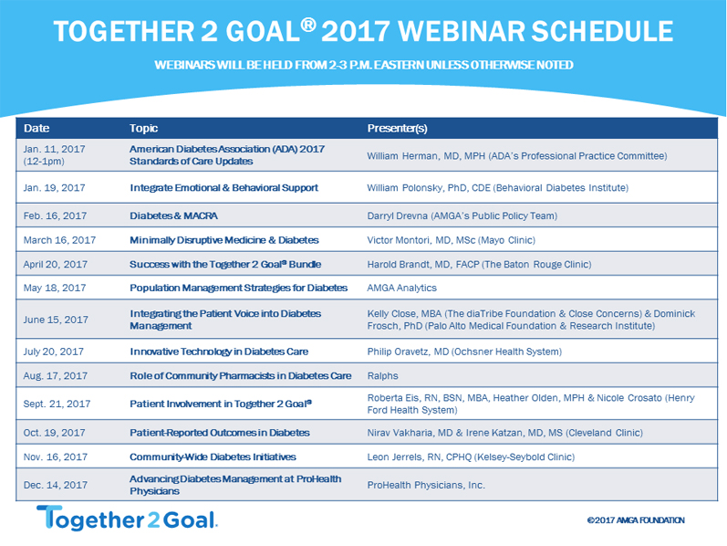 Webinar Schedule